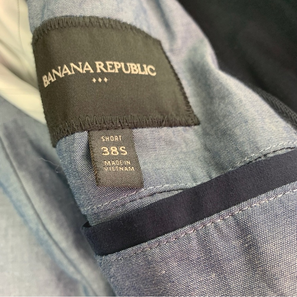 Banana Republic size 38 short chino sport coat blazer in navy blue - Picture 14 of 15